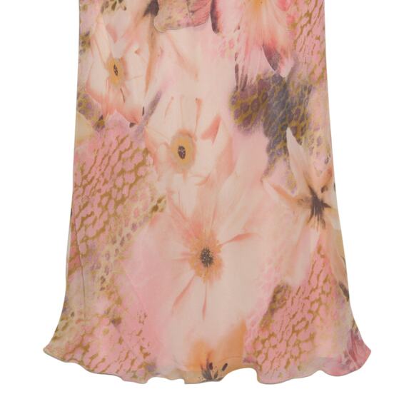 Vintage Edwardline Front Tie Italian Midi Dress Peach Pink Size 10 - Picture 4 of 7